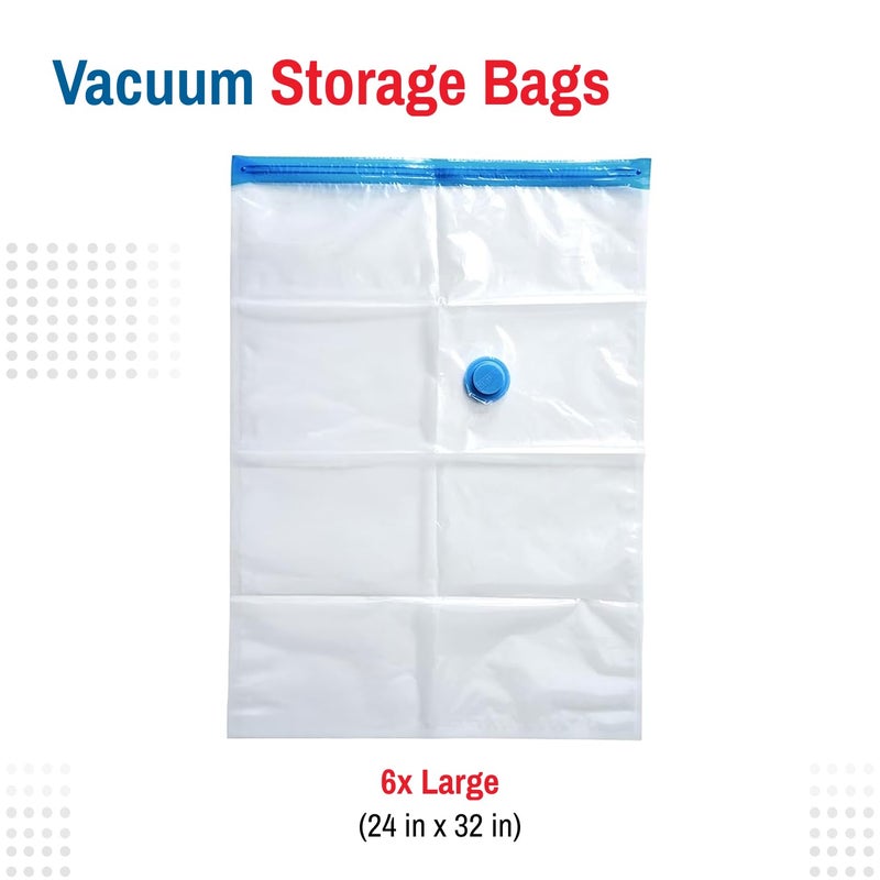Spacesaver 6 Pack Large Vacuum Storage Bags for Comforters, Blankets & Clothes â€“ Vacuum Sealed Compression Bags with Hand Pump â€“ Space Saver Storage Bags for Bedding, Moving, Travel & Organization - Image 3
